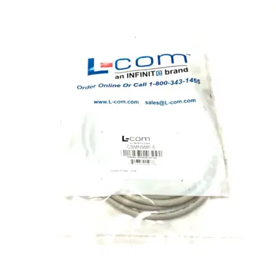 NEW L-COM DELUXE MOLDED D-SUB CABLE, DB9 MALE / FEMALE, 5.0 FT