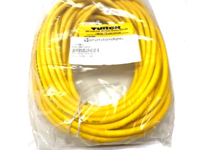 USED TURCK, COGNEX SINGLE ENDED CONNECTION CORDSET BREAKOUT CABLE IVSL-5PM12-15