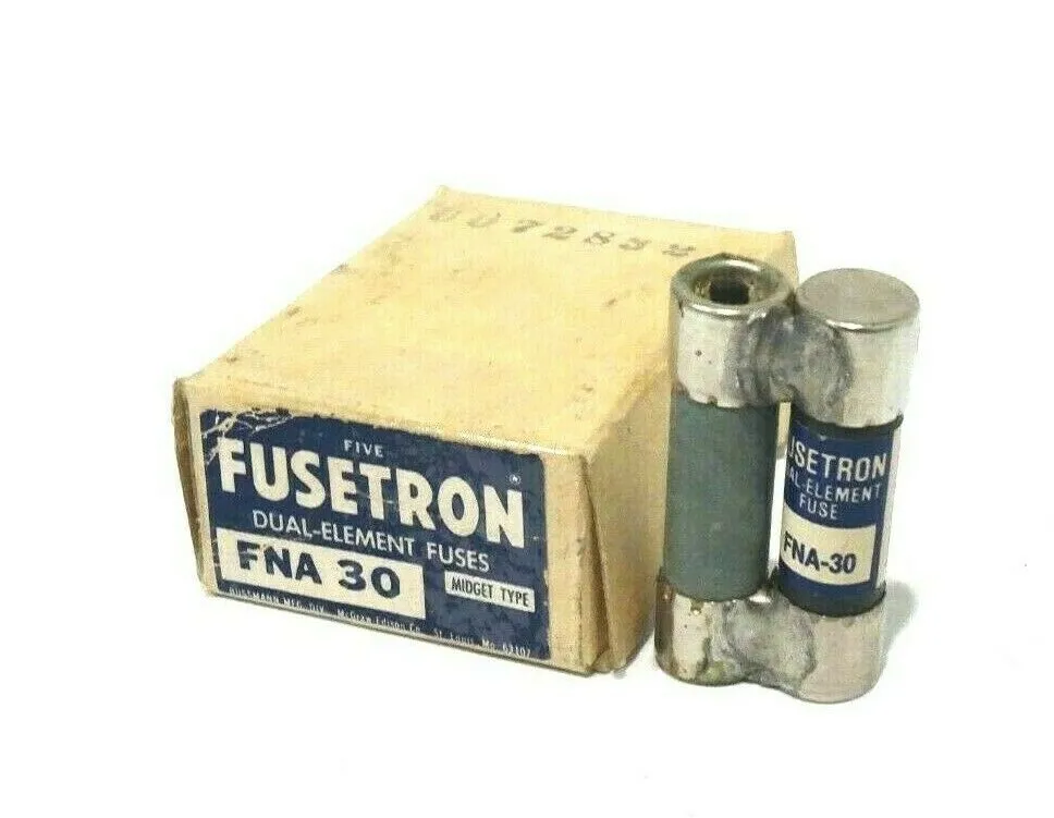LOT OF 5 NEW FUSETRON FNA-30 DUAL ELEMENT FUSES FNA30