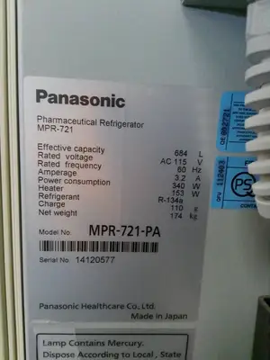 Panasonic MPR-721-PA +4C Laboratory Refrigerator 24.2Cf 120v FULLY TESTED (2014)