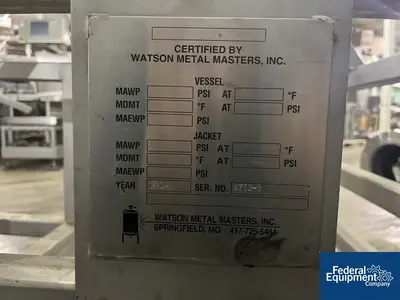 USED Watson Metal Masters Watson Metal Masters Custom Built 4” X 126" Cleated Belt Conveyor, S/S