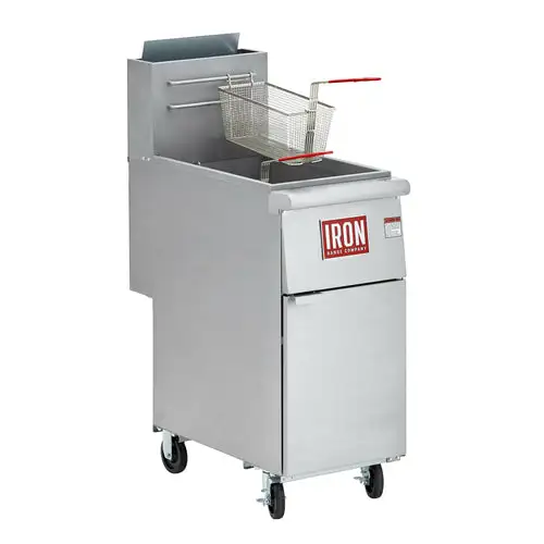 Iron Range Fryer, Liquid Propane Gas, Floor Model, 50 Lb. Oil Capacity, 1-Millivolt Thermos