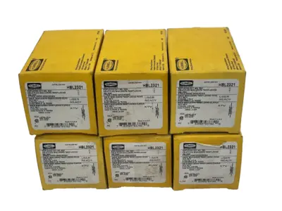 NEW HUBBELL HBL2321 TWIST LOCK PLUG 2P 20AMP 250V LOT OF 6