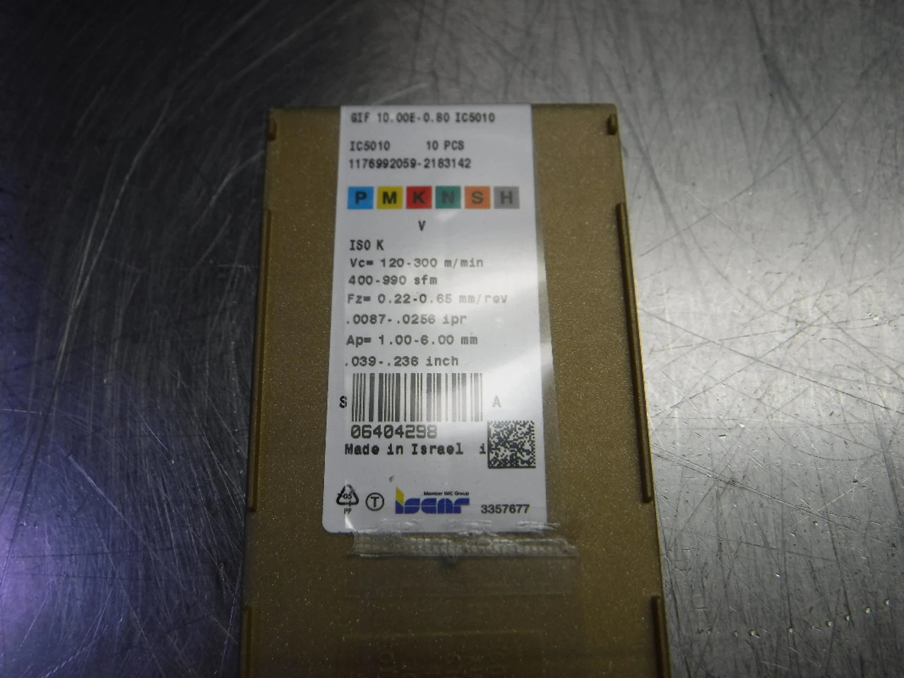 Iscar Carbide Grooving Inserts QTY10 GIF 10.00E-0.80 IC5010 (LOC2987A)