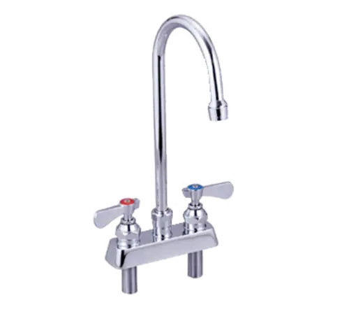 John Boos PBF-4DM-8GLF Deck Mount Faucet - 8" Gooseneck Spout, 4" Centers