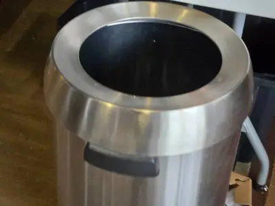 27" Stainless Steel Finish Metal Trash Can