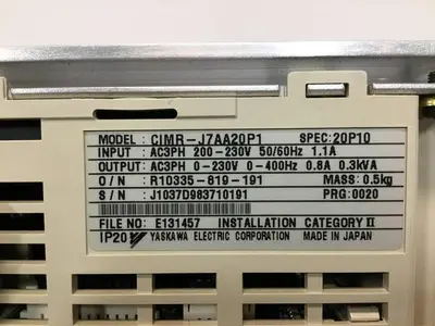 USED YASKAWA CIMR-J7AA20P1