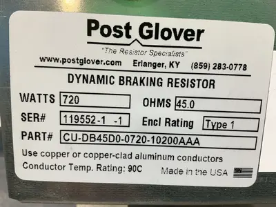 Used POST GLOVER CUDB45D0072010200AAA Resistors Ohio US | HGR 24 #1547207