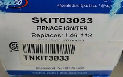 Supco SKIT03033 Hot Surface Igniter Loc5C8