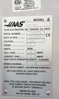 2018 HAAS VF-2SS 15,000 rpm 4-Axis Vertical Machining Centers | Bayou Machinery (8)