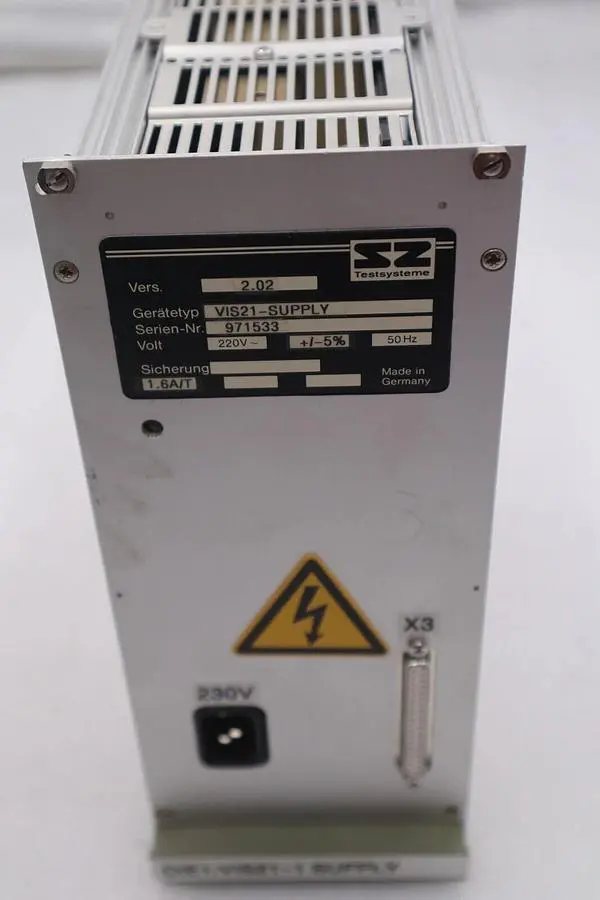 SZ TESTSSYSTEME VIS21-SUPPLY POWER SUPPLY S/N 0029 44 STOCK #2762