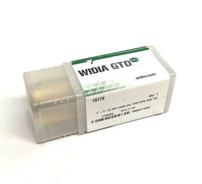 USED WIDIA TAPER PIPE TAP 5-FLUTE NPT/NPTF 1" - 11-1/2 TIN COAT 19778