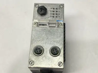 Used Festo Bus Node 548755 w/ CPX-GE-EV-S-7/8/5POL Interlinking Block 541244 Input / Output Modules Michigan US | Maverick Industrial Sales #1402343
