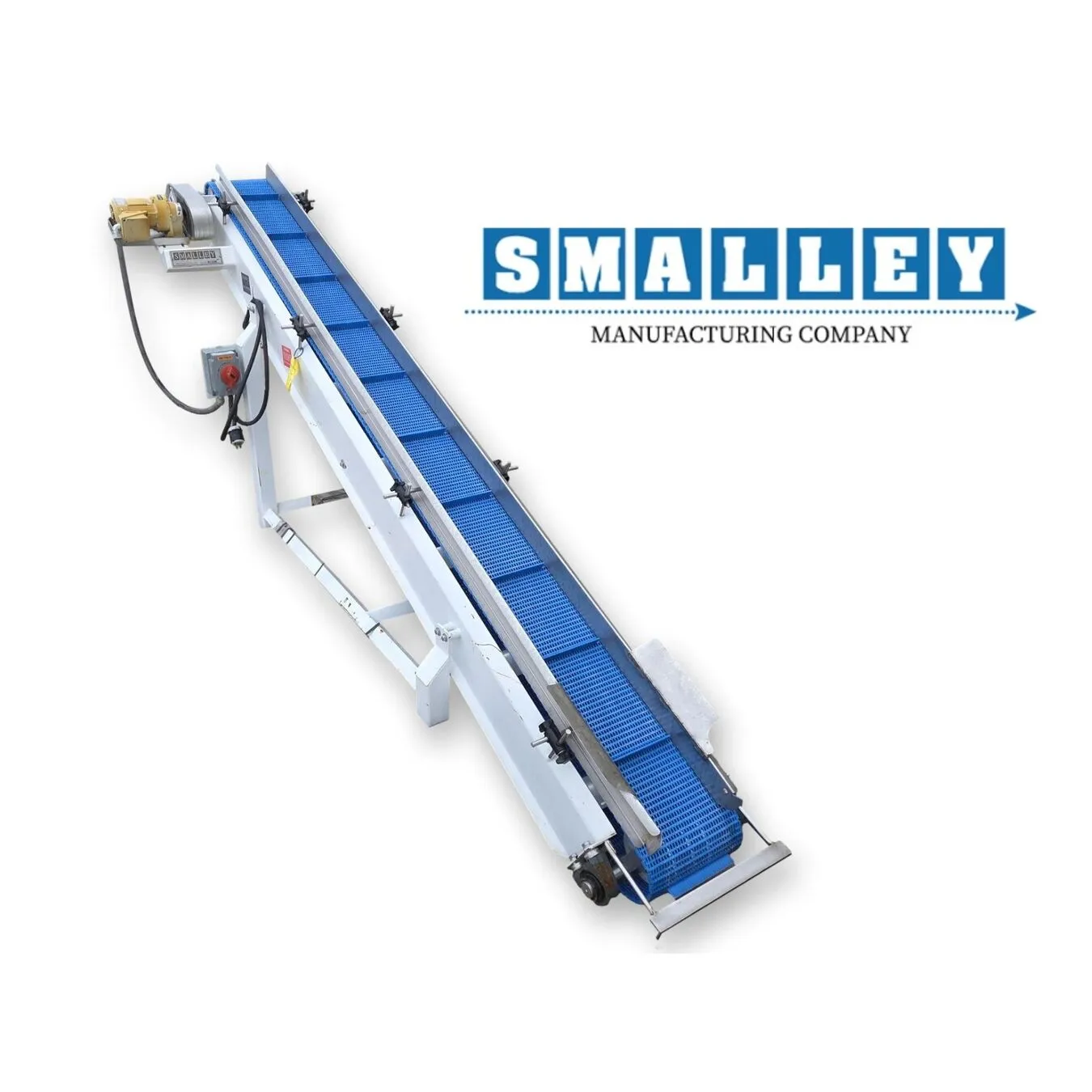 Used 12"W X 10 foot long Smalley Portable Inclined Cleated Belt Conveyor