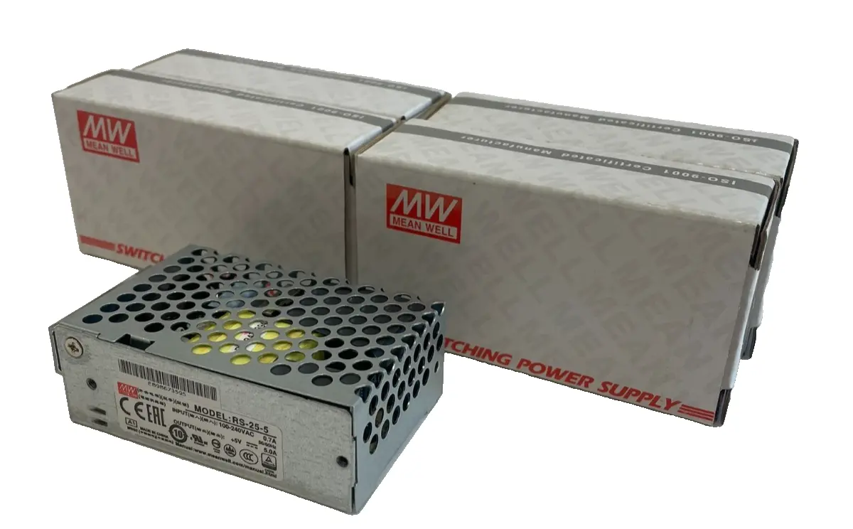NEW MEAN WELL RS-25-5 SWITCHING POWER SUPPLY RS255 LOT OF 4