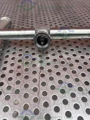 USED ITT PURE FLO .75-316L-SFV5 4 -WAY DIAPHRAGM VALVE W/  3/4"  SANITARY FITTING