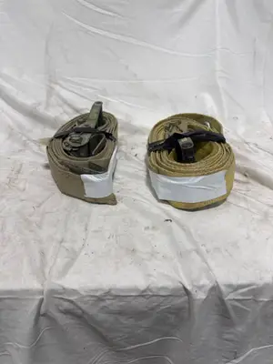 Two Tan 3" Ratchet Straps