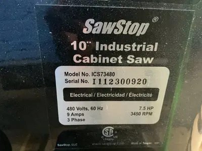 Used SAWSTOP ICS73480 Woodworking Table Saws Ohio US | HGR 24 #1404739