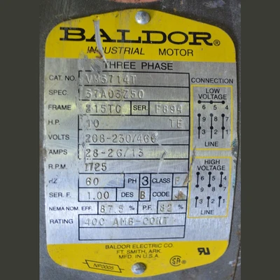 Baldor 10 hp Electric Motor