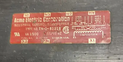 Used ACME TA-1-81218 Miscellaneous Equipment (Electrical & Power) | Surplus Asset Holdings #1189870