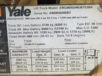 Yale ERC060GHN36TE084 Forklift Dual-Wheel Front Drive Axle 6 Lug Assembly