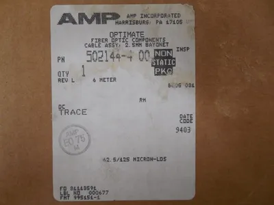 AMP 502144-4 00 Optimate 2.5mm Fiber Optic Cable Assembly 6 meter New NIB