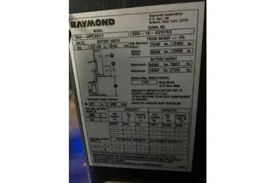 USED 2016 RAYMOND 560-OPC30TT