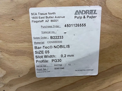 0,2 mm Andritz Slotted Pressure Screen Basket