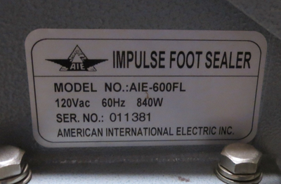 USED AMERICAN INTERNATIONAL ELECTRIC, INC. AIE-600FL