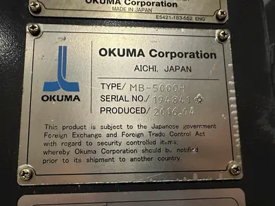 USED 2016 OKUMA MB-5000H