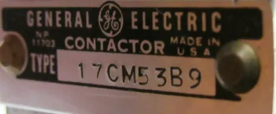 NEW GENERAL ELECTRIC 17CM53B9 CONTACTOR