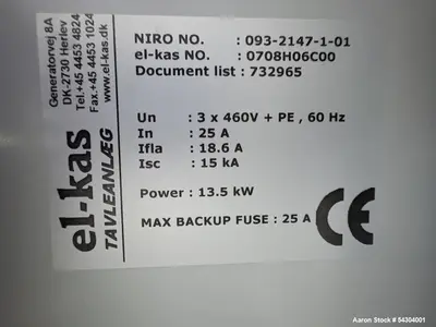 Used NIRO MOBILE MINOR Spray Dryers Illinois US | Aaron Equipment #470685