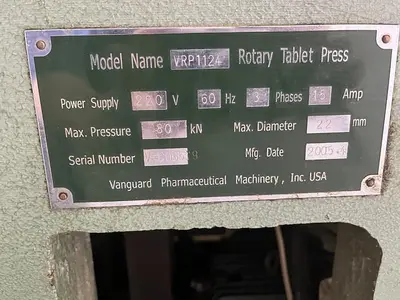 USED 2005 VANGUARD PHARMACEUTICAL MACHINERY VRP1124