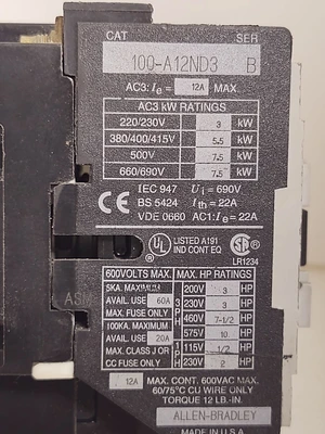 USED ALLEN BRADLEY 1 100-A12ND3