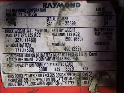 USED THE RAYMOND CORPORATION 8410