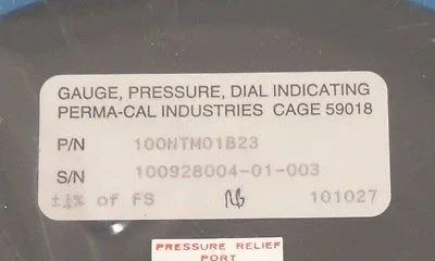 NEW PERMA-CAL INDUSTRIES 100NTM01B23 TEST GAUGE