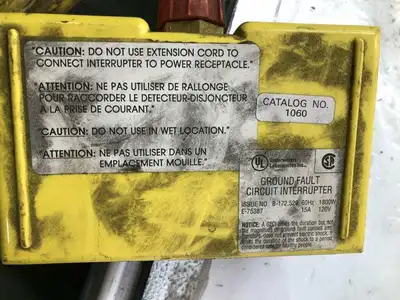 Ericson 1060 Portable Ground Fault Circuit Interrupter 120V 15A 1800W