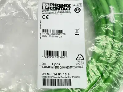 New | in-Stock Phoenix Contact SAC-4P-M12MSD/15-933/M12MSDAB, 1401109 Connector Accessories Michigan US | Maverick Industrial Sales #1456520