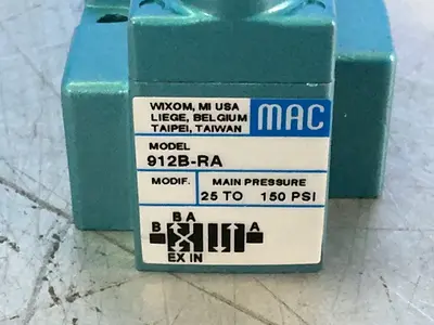 New | in-Stock MAC VALVES 912BRA Pumps Ohio US | HGR 24 #1325375