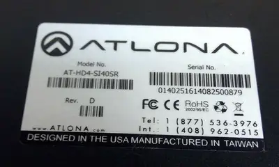 Atlona - Model No. AT-HD4-SI40SR HDMI Transmitter Module 3C