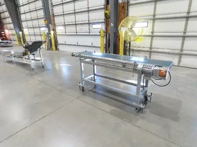 Gammerler 20"x 81"L Slider Bed Conveyor 14" Flat Belt 285 FPM 480V Low Profile