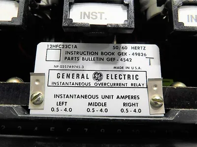 General Electric 12HFC23C1A Instantaneous Overcurrent Relay Damaged See Pic Used