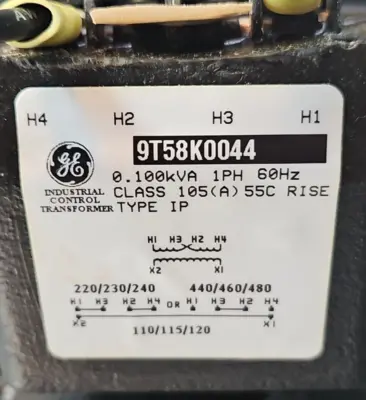 GE 9T58K0044 / 3032-S / LP-CC-1/2 Transformer + fuse holder + fuses loc4D4