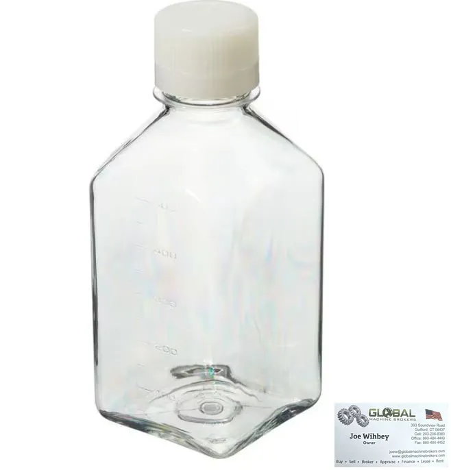 Nalgene 342020-0500 Sterile Square PETG Media Bottles with Closure 500mL