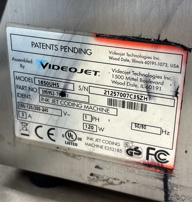 Used VIDEOJET 395952 Light Source Equipment Indiana US | J&J Industrial Supply #1389271