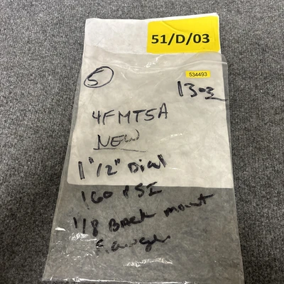 New | in-Stock Zoro 4FMT5A Universal Pressure Meters California US | Davliegogo LLC #1706557