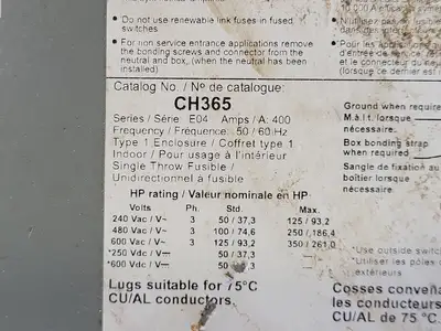USED SQUARE D CH365
