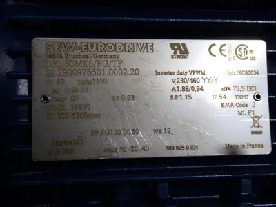 USED SEW EURODRIVE DRN80MK6/FG/TF