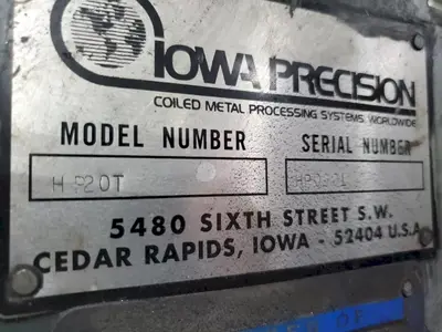 20 TON IOWA PRECISION MODEL #HP20T HUYDRAULIC CUTOFF PRESS with DIE ACCELERATOR AND BECK CONTROLS: YOBRO #25049