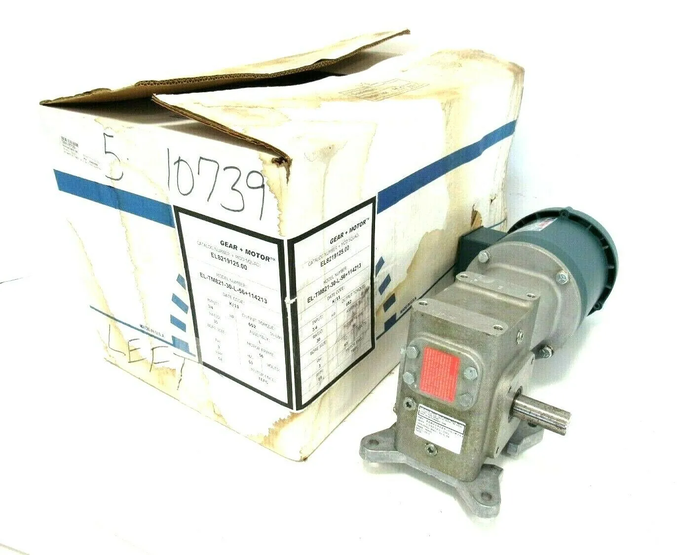NEW LEESON EL8219125.00 GEARMOTOR 30:1 3/4HP EL-TM821-30-L-56+114213 114213.00